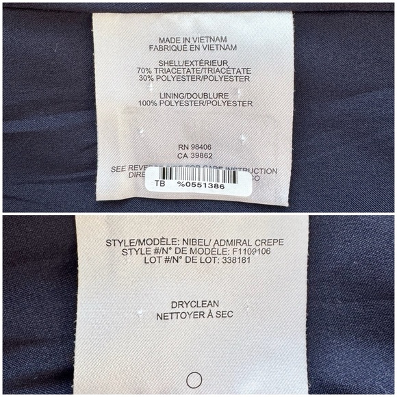 THEORY Classic Blazer With Tie Closure NIBEL ADMIRAL CREPE 0 - Picture 13 of 13